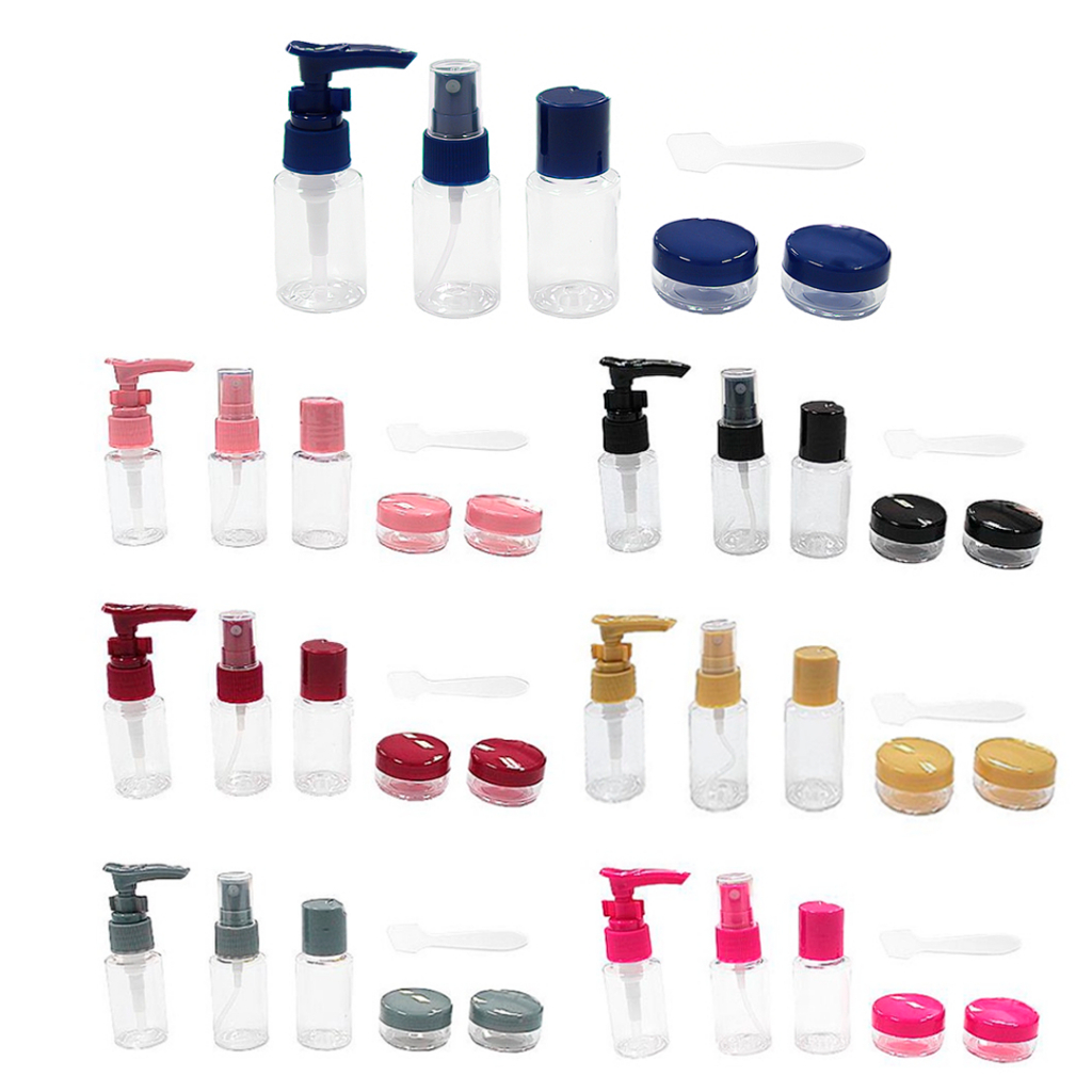 Kit Viagem Porta Shampoo Frascos Pote Creme 5 potinhos Mala/Kit de Frascos Viagem Bolsa Pástico