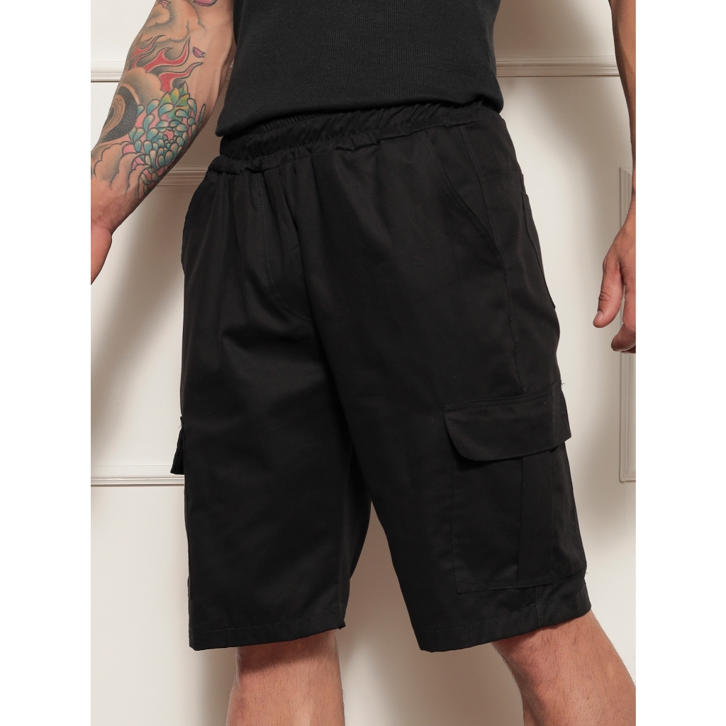 Bermuda Short Cargo Dazzling Masculina Preto Caqui Sarja Estilo ...