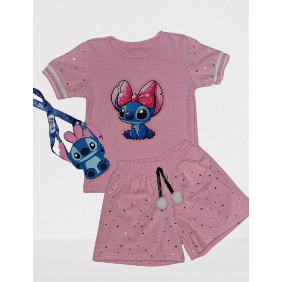 CONJUNTO INFANTIL DE MENINA DO STITCH ROUPA DE MENINA | Shopee Brasil