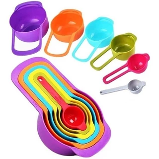 Medidor de igredientes com 6 peças coloridas utensilios de cozinha