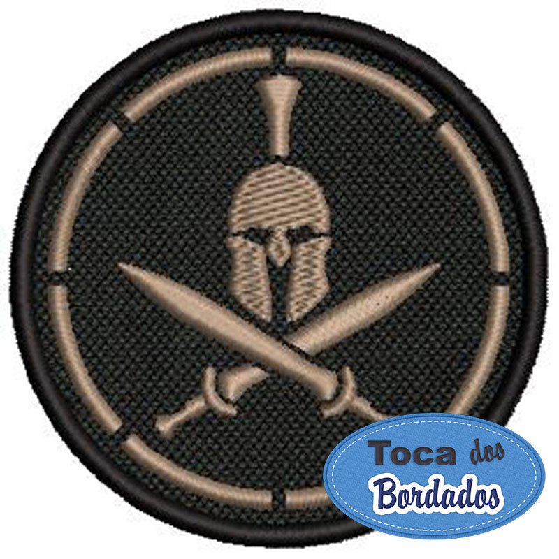 Patch Bordado Militar Logo Spartan Combat 8x8cm Cód.2336