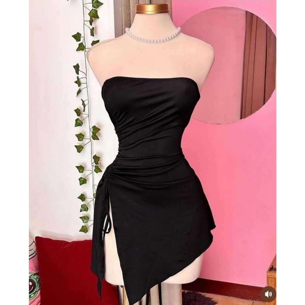 Vestido Míni Suplex Premium Com Abertura Lateral e Puxador Super Confortável ( Carla )