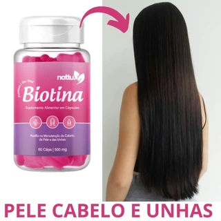 Biotina Beauty Premium Cabelo Pele Unha 60 Cápsulas Nattu