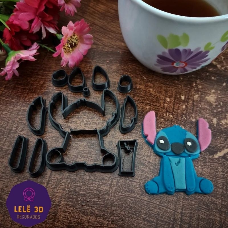 印　KOOI STITCHCHESTER COAT 2023AW Cortador Lilo stitch,modular do stitch, lilo e stitch, pasta