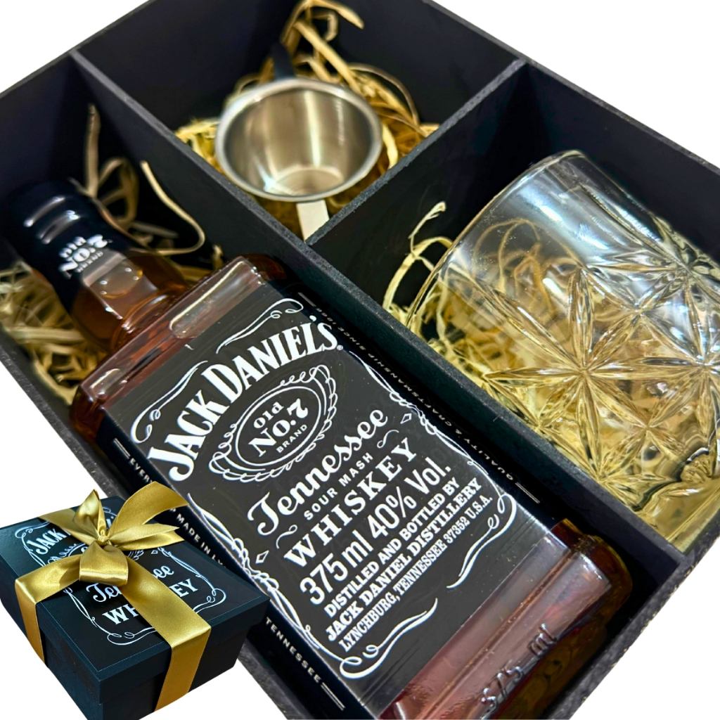 Kit Presente Jack Daniels Whisky 375ml + Copo + Dosador | Shopee Brasil