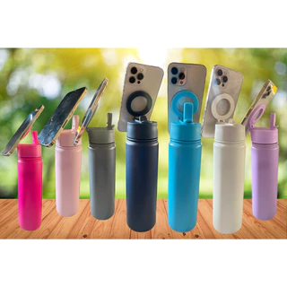 Garrafa Térmica De Água Isolada Com Suporte MagSafe Compatível Aço Inoxidável 32oz Telefone De Tripé Perfeita Para Ginástica E Viagens