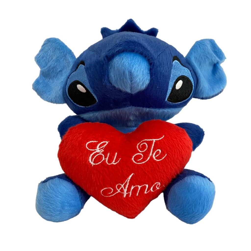 Pelúcia Stich azul e Angel rosa 2 modelos para escolher com coração ou ...
