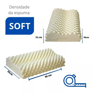 Travesseiro Comfort Látex Cervical 55cm 35cm cor branco