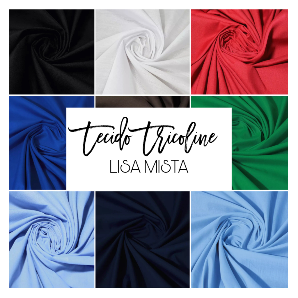 TECIDO TRICOLINE (1 METRO) MISTA LISA VARIAS CORES | Shopee Brasil