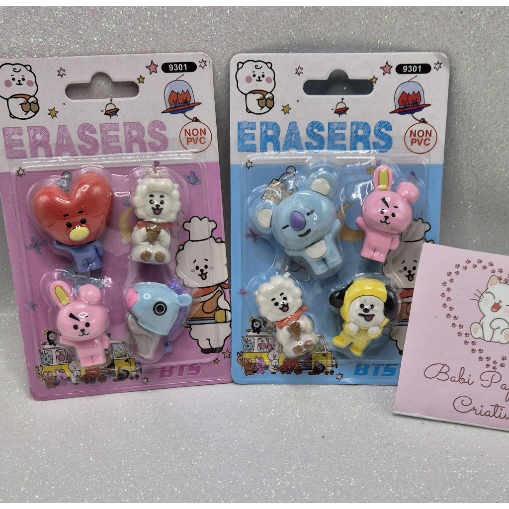 Kit borrachas mascotes BTS