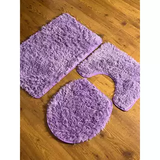 Jogo Tapete 3 Peças Banheiro Peludo 100% Antiderrapante
