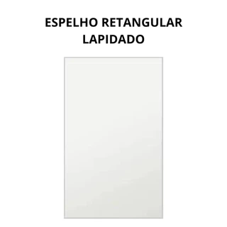 Espelho para Banheiro 90cm de altura Largura de 40cm até 70cm Fixação com Botão Francês