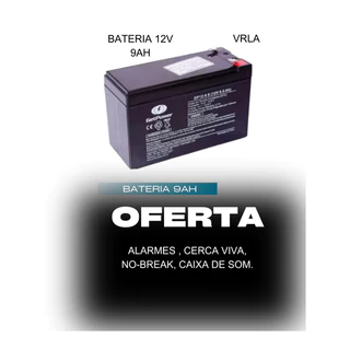 Bateria 12V 9Ah Alarmes, Cercas, Nobreak, Pulverizadores.