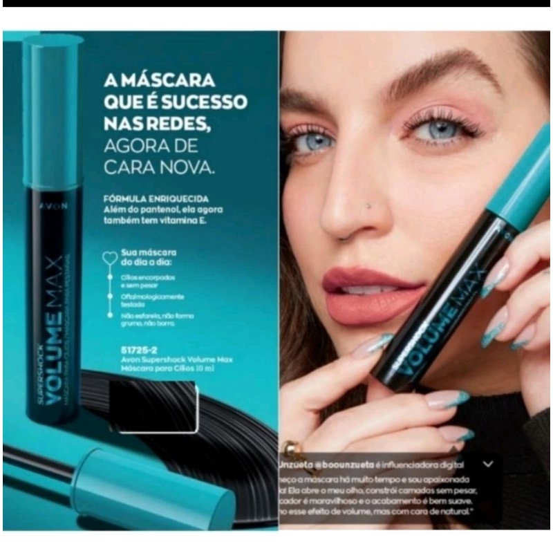 Rímel MÁSCARA PARA CÍLIOS Supershock ou AVON SUPER À PROVA D'ÁGUA Preta ...