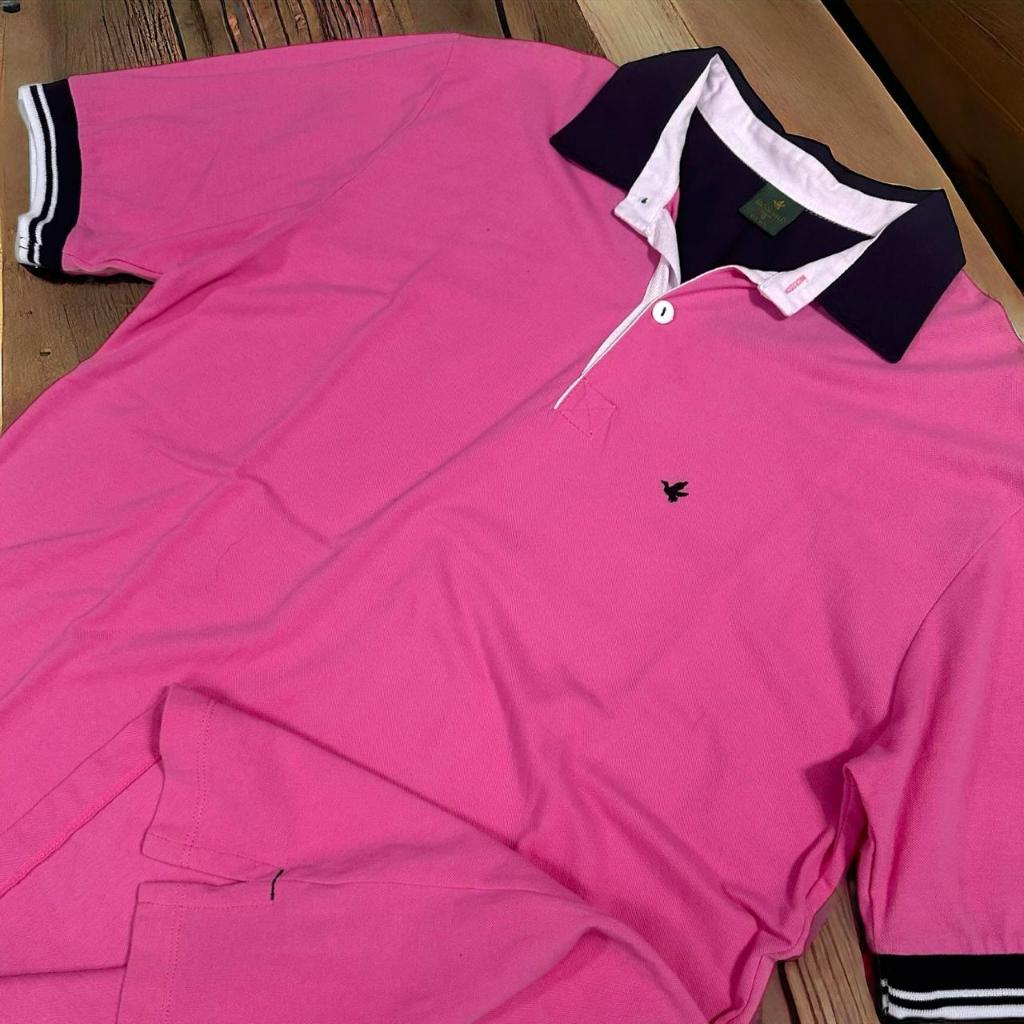 Polo Brooksfield Masculina ROSA BORDADO PATINHO Bkf Original REF.2