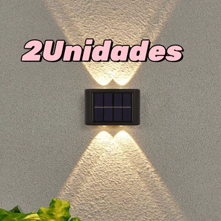 2 Kit 4 lED À Prova D'água Para Jardim Muro e Varanda Luminária Solar De Parede