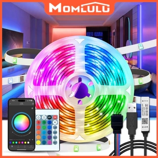 MOMLULU 5/10/20/30m Fita LED De Luzes RGB APP Inteligente Controle Remoto Bluetooth Música Luz Para Quarto Sala TV Fundo