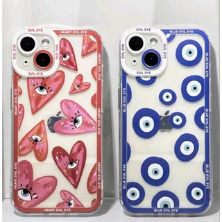 CAPA CASE DE SILICONE PERSONALIZADA DA HEART EVIL EYE OLHO GREGO IPHONE 12, 15 PRO MAX