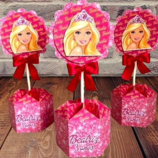 CENTRO DE MESA BARBIE CENTROS DE MESAS BARBIE CAIXINHAS PERSONALIZADAS LEMBRANCINHAS