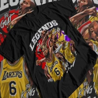 Camiseta 100% Algodão Camisa Unissex Premium do P ao G5 NBA Trio das Lendas Kobe Bryant, Lebron James, MJ