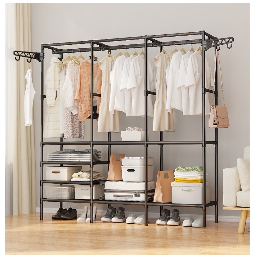 Guarda Roupa Portatil Arara Multifuncional Desmontavel cor：Branco