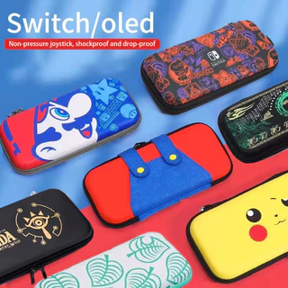 Estojo de Transporte Protetor Portátil para Console Nintendo Switch V1/ OLED V2 e Acessórios, Bolsa de Armazenamento com Tema do Switch Mario Tears of the Kingdom Zelda Pikachu Animais cruzando