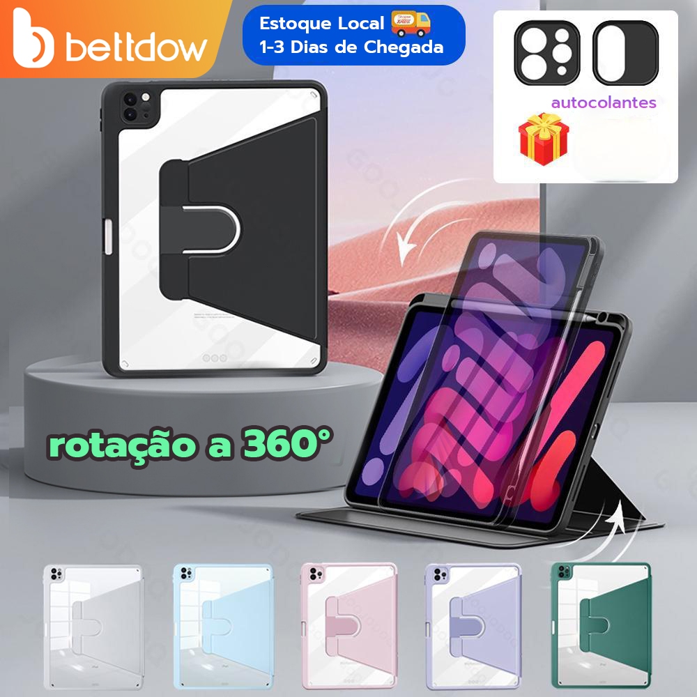 Goojodoq para iPad Case Air 4/5/6 Pro 11 Air3 Pro10.5 10th 8th Gen 6th 7th 5th 9th Capa para ipad com porta-lápis transparente