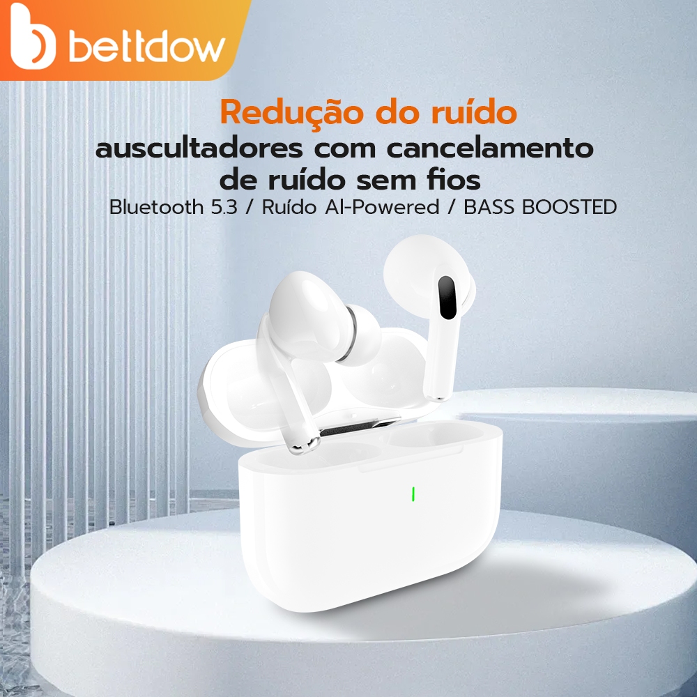 BETTDOW Auscultadores sem fios Bluetooth 5.3 com microfone incorporado Redução de ruído de som de alta qualidade IPX5 à prova de água