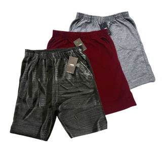 Kit 3 Bermudas Moletom Masc calção Treino Algodão 100% Confortável Cores Lisas 2 Bolsos Sortidas