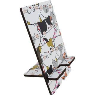 Porta Celular Suporte de Mesa Decoração Gatinhos Mdf