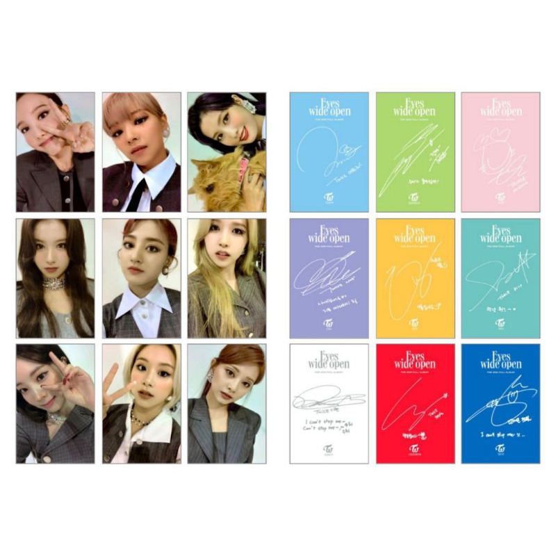Kit 9 Photocards | Twice - Eyes Wide Open | Frente e Verso