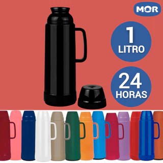 Garrafa De Café Termica 1 Litro 24 Horas Quente Para Chá Mor Temperatura Garantida Diversas Cores