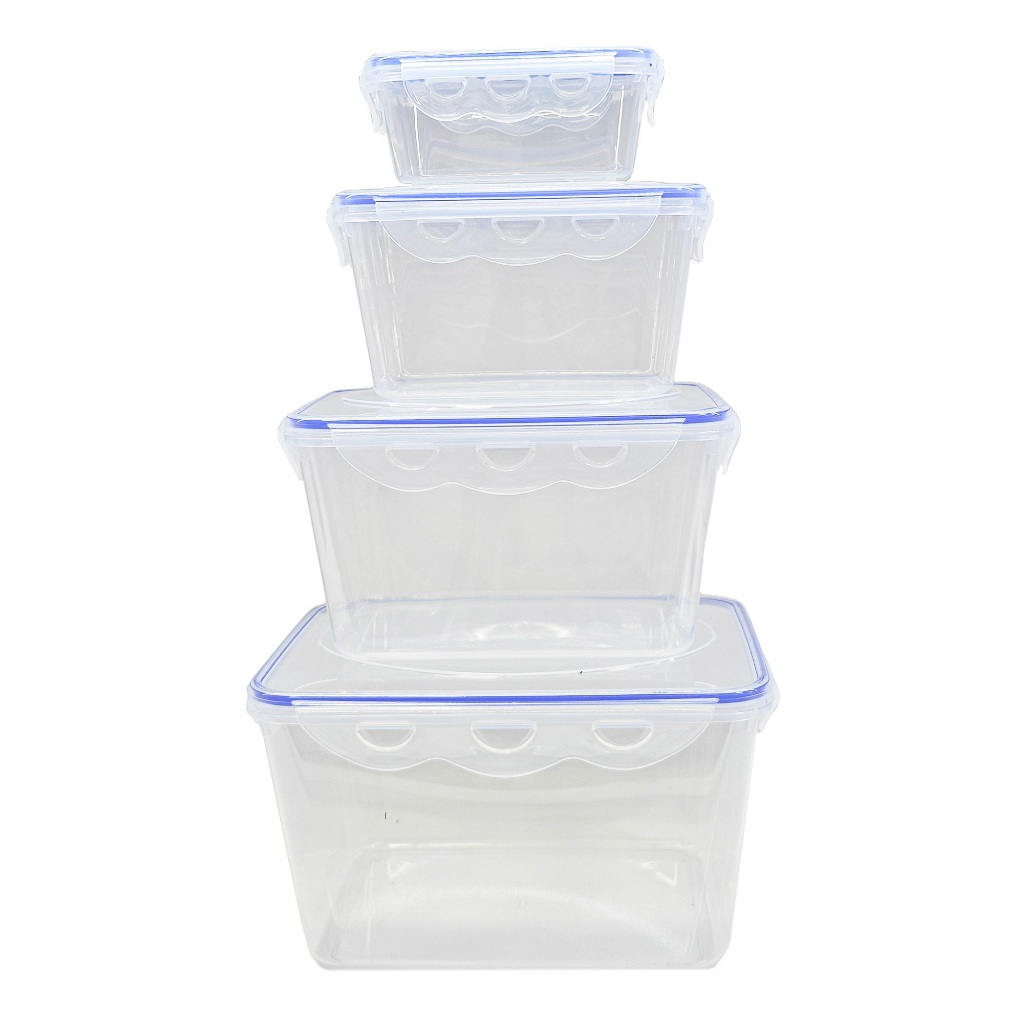 Conjunto 4 Potes Herméticos Transparente Com Trava e Vedação - A775