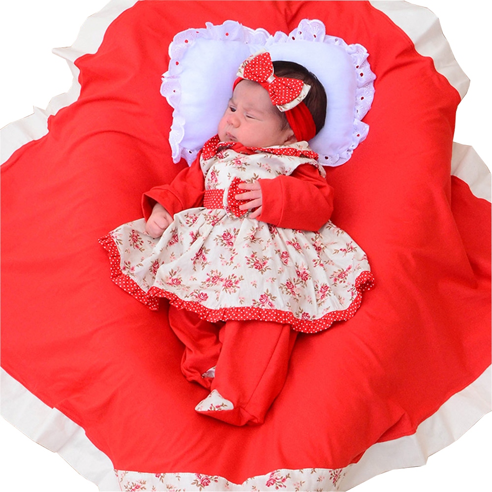 Saída de Maternidade Menina Lindinha Floral Baby Encato 05 Peças