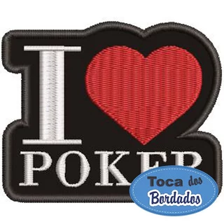 Patch Bordado I Love Poker 6,5x8 cm Cód.4209