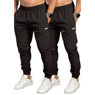 KIT 2 Calças Jogger RUN Elastic Sport Academia Corrida Treino Unissex Masculina Flexibilidade P ao G4 Plus Size