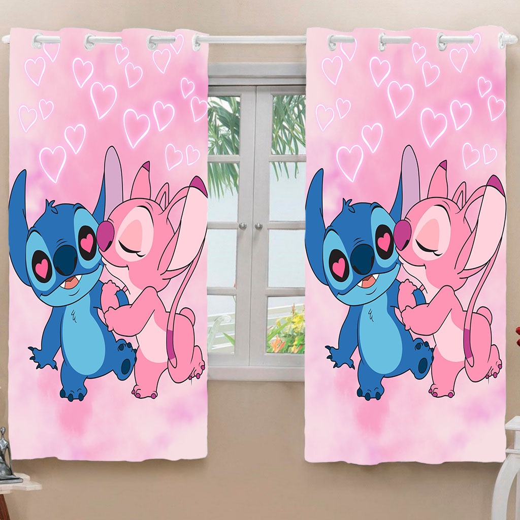 Cortina STITCH Infantil 1,55 x 2,10 Lilo e Stitch Shopee Brasil