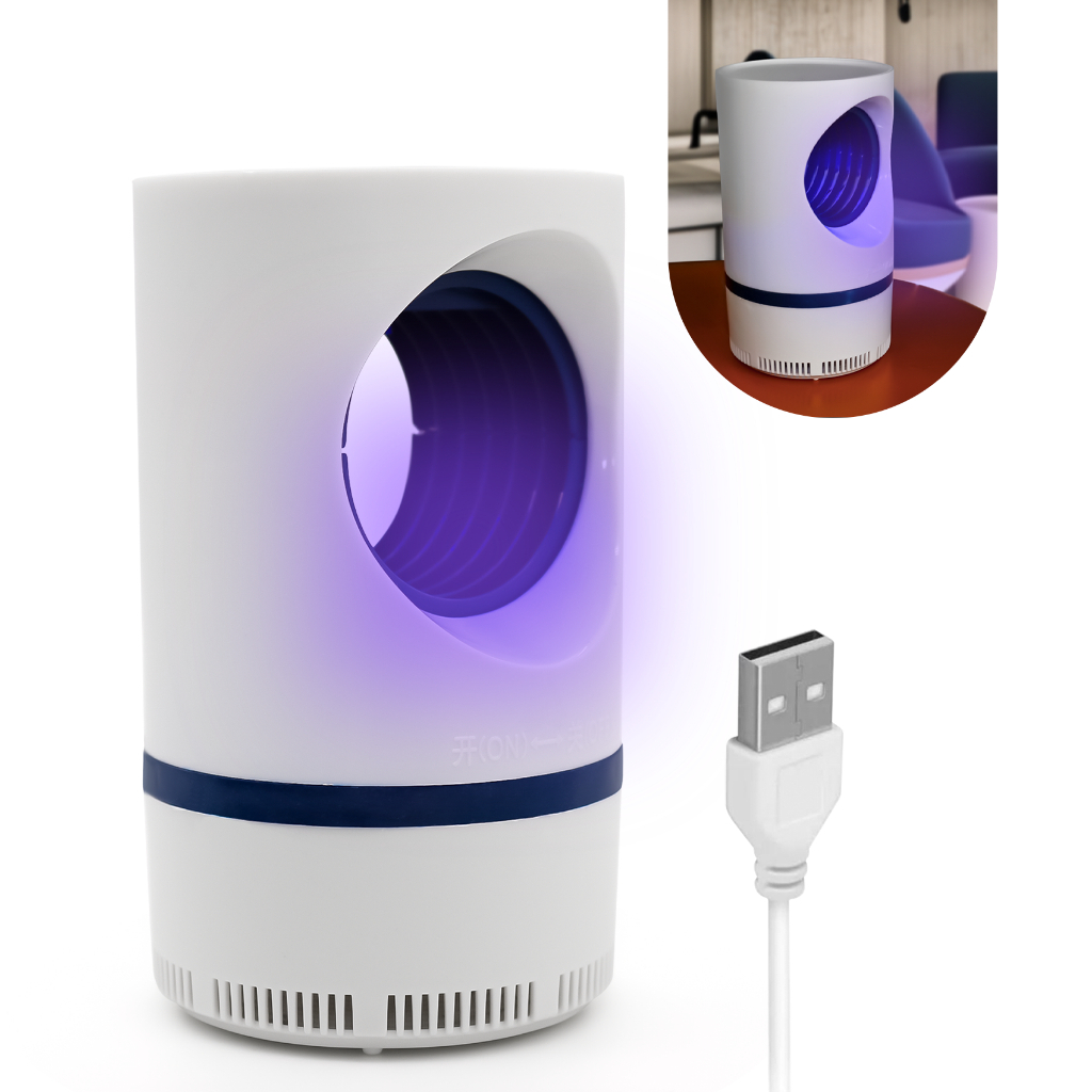 Luminaria Abajour Mosquiteiro Armadilha Elétrico Led USB Repelente Mata