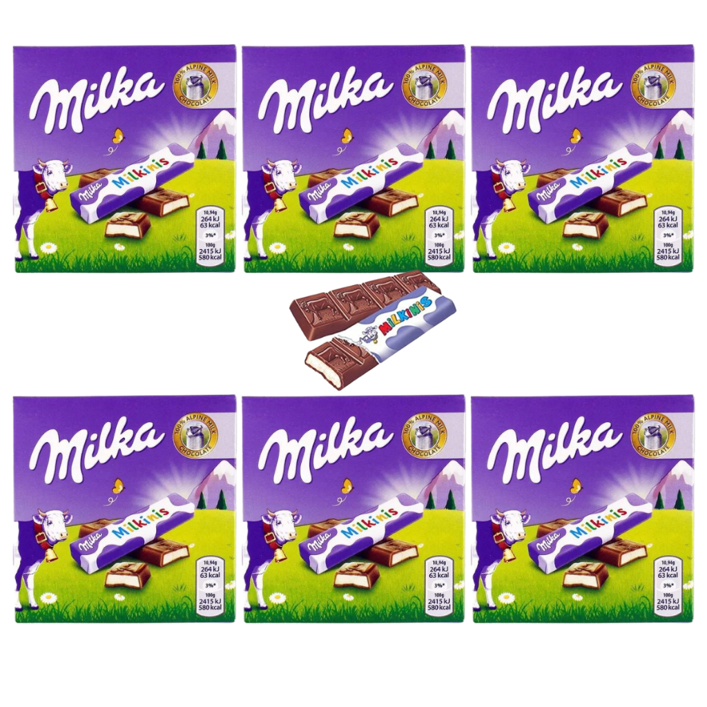 6 Caixa De Chocolate Milka-milkinis Sticks Tabletes 43,75g | Shopee Brasil