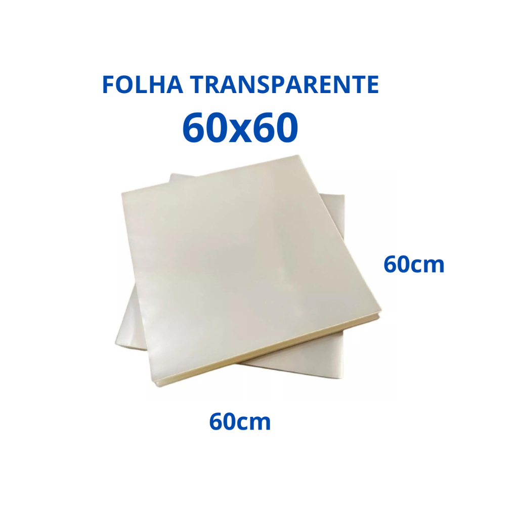 Folha Transparente 60x60-Tipo Celofane - folhas de Alta Qualidade