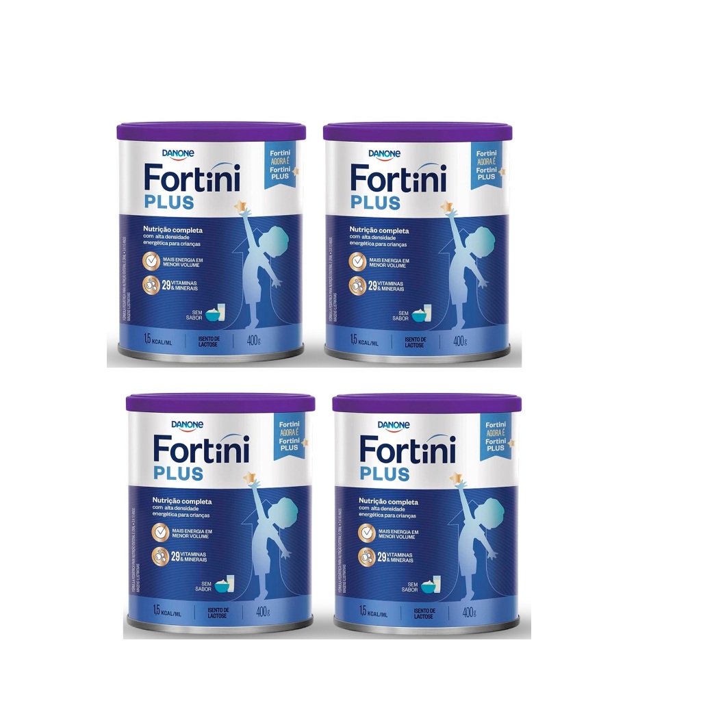 Kit 4 latas Fortini Plus Sem Sabor 400G | Shopee Brasil