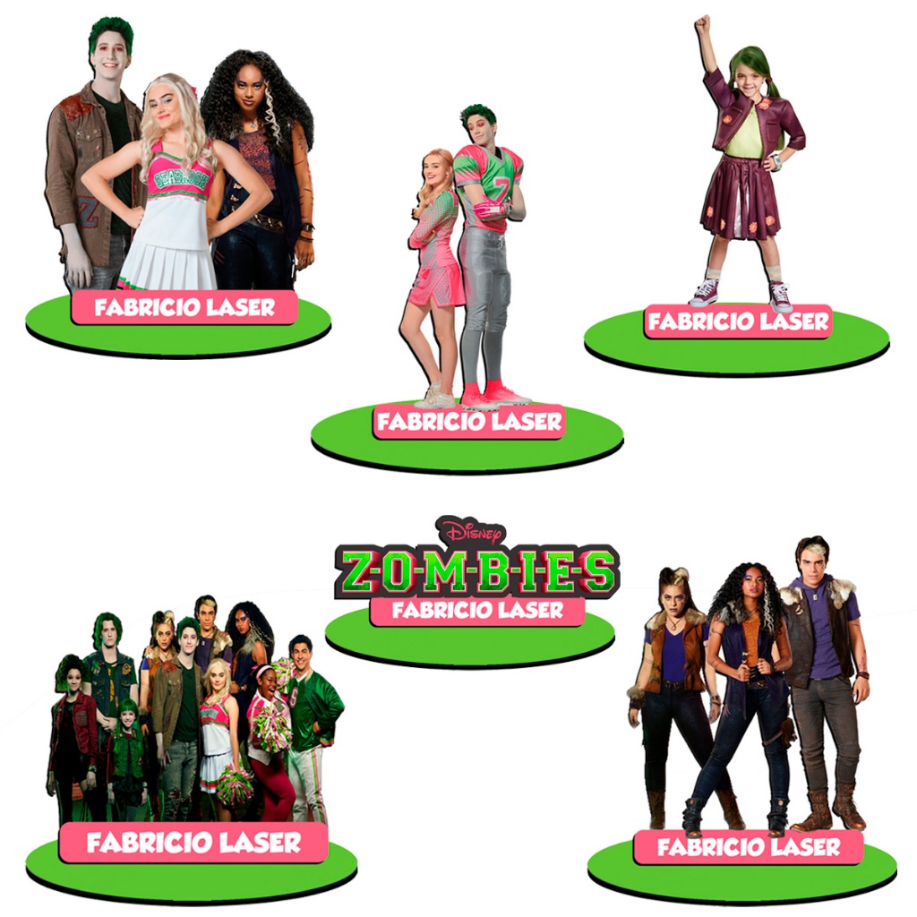 Centro De Mesa Zombies Personalizado Nome Idade 15 cm Lembrancinha ...