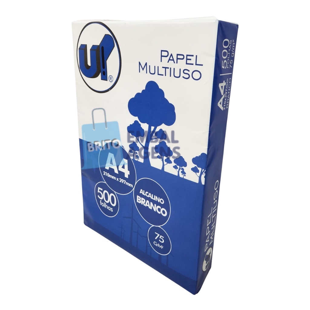 Kit 3 Pacote de Resma de Papel Sulfite 75 g/m2 Marca UP! A4 Com 500 ...