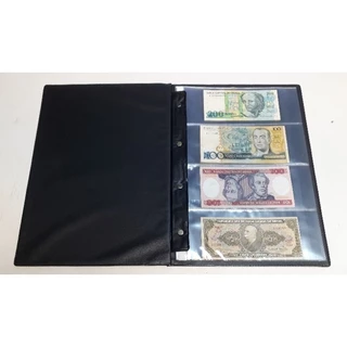 Pasta Fichário Simples P/ 40 Cédulas com 10 Folhas de Polipropileno 32x24