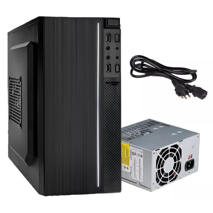 Gabinete Atx Mini + Fonte 250w Automática Com Led