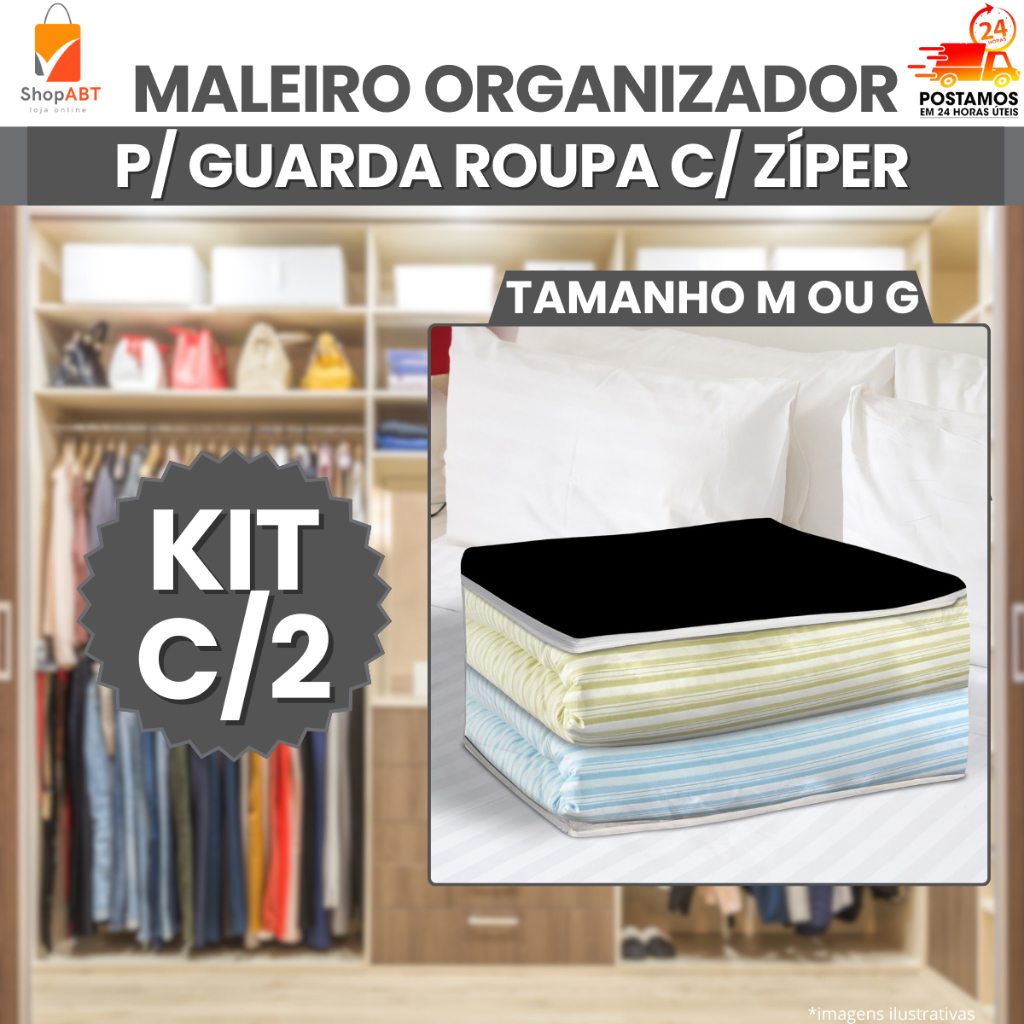 kit Maleiro Organizador Multiuso Caixa Organizadora De Guarda Roupa ...