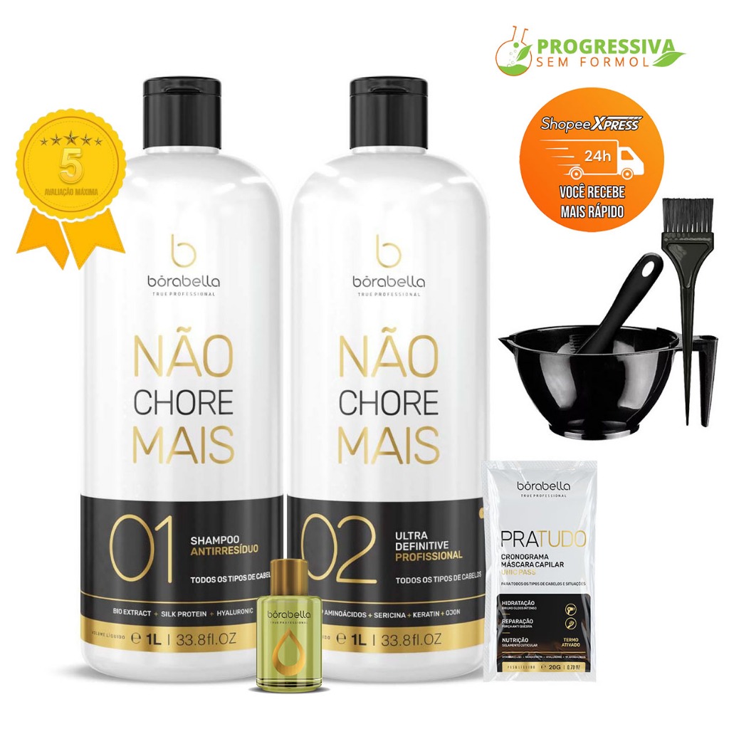 Borabella Progressva Not Cry More Sem Formol 2x1000ml