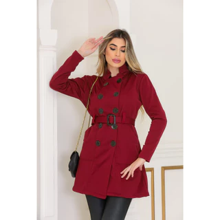 Casaco Sobretudo Feminino Moleton (flanelado por dentro) Tamanho M G GG