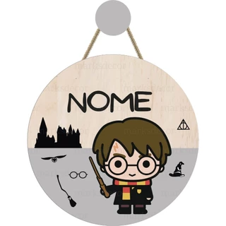Enfeite Porta Maternidade Harry Potter Menino E Menina Quadro Decorativo Infantil Com Nome Personalizado Placa De Quarto Guirlanda