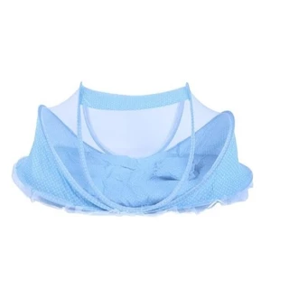 Berço Mosquiteiro De Bebe Portátil Azul Ou Rosa Dobrável Anti-Mosquito